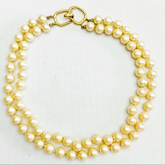 Vintage Jewelry - Vintage Les Bernard Double Strand Pearl Necklace